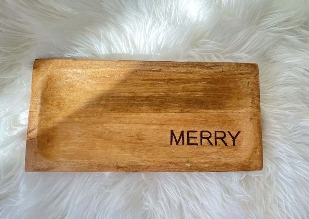 Creative Co-Op Merry Wood Cutting Board 11-3/4 Inch Mango